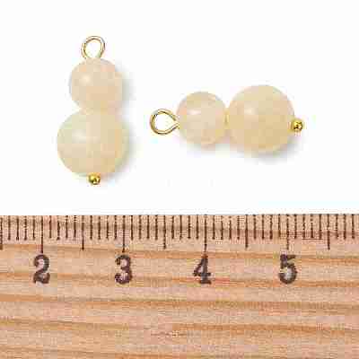 Natural Golden Silk Jade Beaded Pendants PALLOY-JF05886-1
