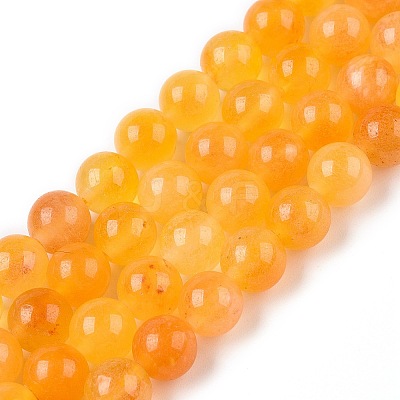 Dyed Natural White Jade Beads Strands G-T138-8mm-210-34-1