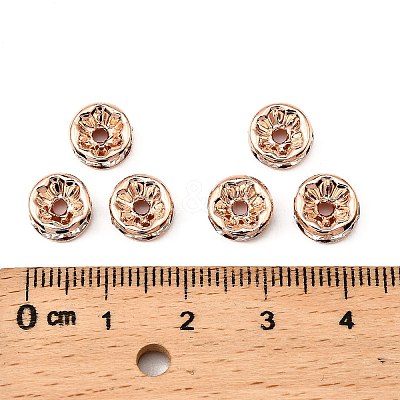 Brass Rhinestone Spacer Beads X-RB-A014-Z8mm-01RG-NF-1