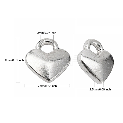 Tibetan Style Alloy Heart Charms TIBEP-LFH260Y-S-FF-1