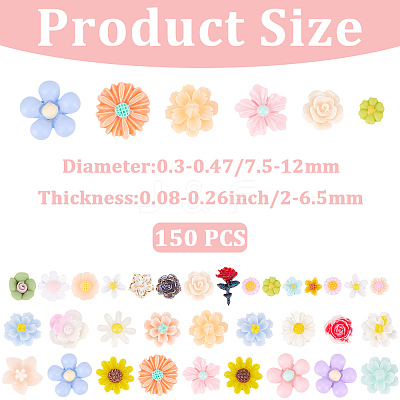3 Sets 150Pcs Opaque Resin Cabochons CRES-CP0001-10-1