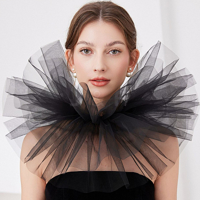 Detachable Lady's Gauze Fake Collar AJEW-WH20042-90A-1