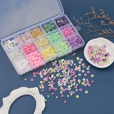 15 Style Handmade Polymer Clay Beads CLAY-YW0001-35-1