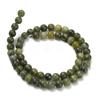 Natural Chinese Jade/Southern Jade Beads Strands G-P626-6mm-01-1