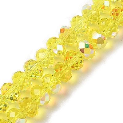 AB Color Plated Transparent Electroplate Beads Strands EGLA-H104-06C-1