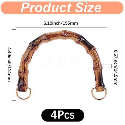 4Pcs Resin Imitation Bamboo Bag Handles DIY-BBC0002-91B-1