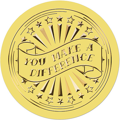 Gold Foil Paper Picture Stickers STIC-WH0030-003-1