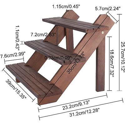DIY 3 Tier Wooden Display Riser Kit ODIS-WH0029-25B-1