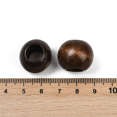 Spray Painted Wood European Beads WOOD-F017-05G-1