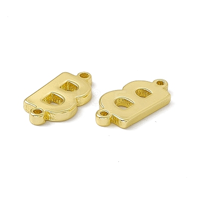 Rack Plating Brass Letter Connector Charms KK-C007-38G-B-1