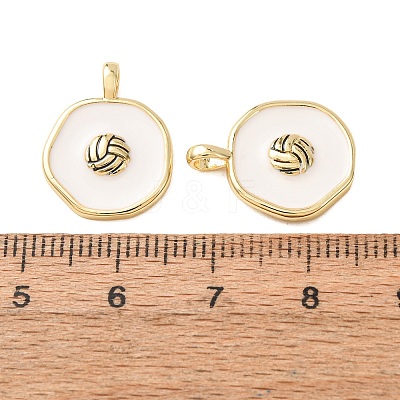 Brass Enamel Pendants KK-CJC12A6-01A-G-1