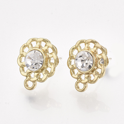 Alloy Rhinestone Stud Earring Findings PALLOY-T056-121B-1