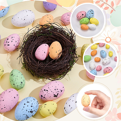 30Pcs 3 Styles Foam Simulated Pigeon Eggs DIY-SP0007-59-1
