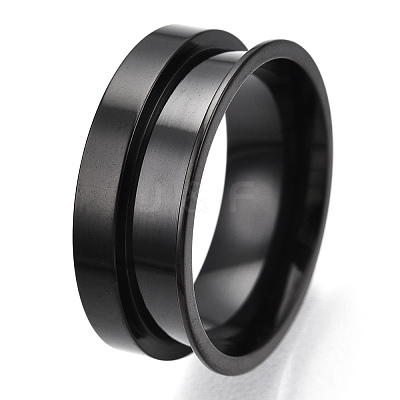 201 Stainless Steel Grooved Finger Ring Settings STAS-TAC0007-02B-1