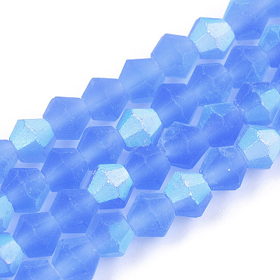 Imitate Austrian Crystal Bicone Frosted Glass Beads Strands EGLA-A039-T6mm-MB07-1