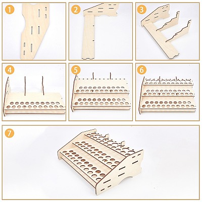 Basswood Leathercraft Tools Storage Rack ODIS-WH0008-12-1
