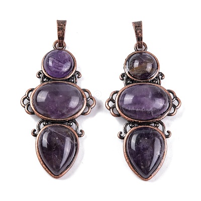 Natural & Synthetic Mixed Gemstone Pendants G-Q158-04-AB-1