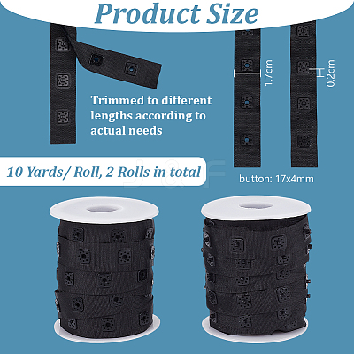 10 Yards Polyester Sewing Snap Button Tape DIY-OC0013-04A-1