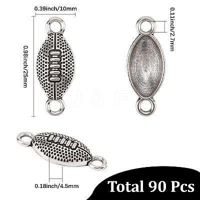 90Pcs Tibetan Style Alloy Sport Ball Connector Charms FIND-SC0023-16-1