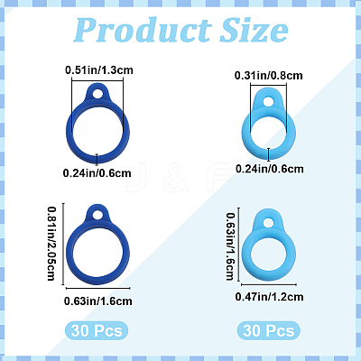 60Pcs 2 Style Silicone Pendant SIL-GF0001-42E-1