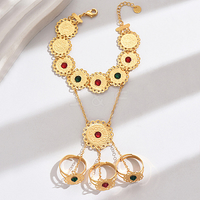 Bohemian Brass Finger Ring Bracelets KT1838-2-1