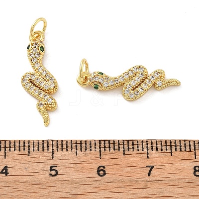 Brass Micro Pave Cubic Zirconia Pendants KK-C092-03G-1