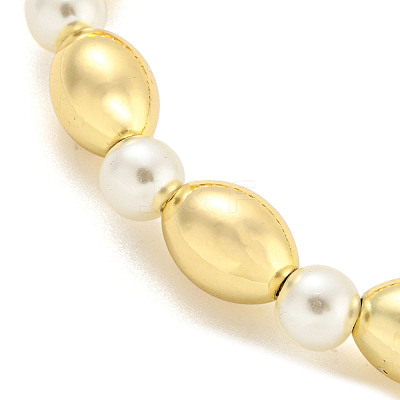 Brass Beaded Necklaces NJEW-P307-03G-1
