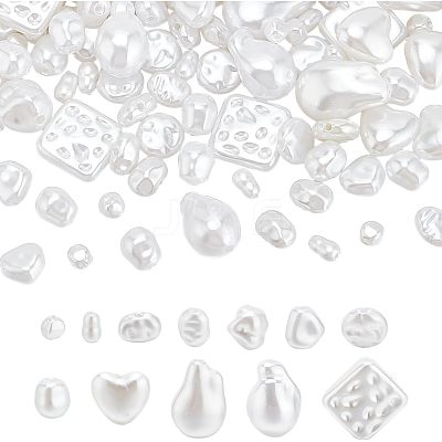 12 Sets 12 Styles ABS Plastic Imitation Pearl Beads FIND-AR0005-25-1