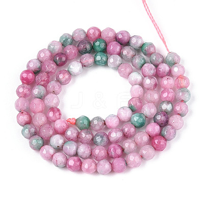 Dyed Natural White Jade Beads Strands G-T139-4mm-60-03-1