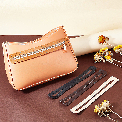 4Pcs 4 Colors Leather Frame for Bag Zipper Side Pocket Making DIY-WR0001-78-1