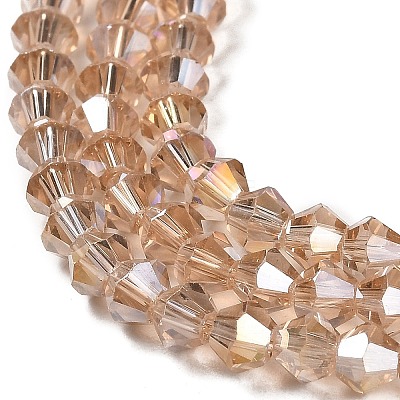 Transparent Electroplate Glass Beads Strands EGLA-A039-T6mm-B12-1