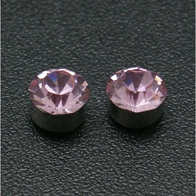 Stainless Steel Magnetic Ear Studs with Rhinestone EJEW-I054C-04-1