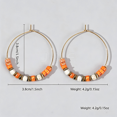 Bohemian Colorful Natural Stone Beaded Hoop Earrings for Women TC8754-1-1