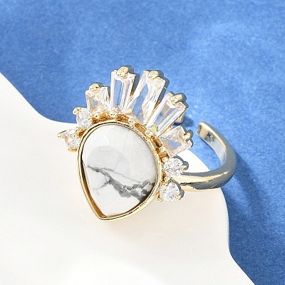 Brass with Mixed Stone Finger Rings GG-CBACC2B-07G-1