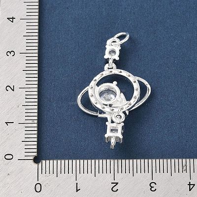 Brass Micro Pave Clear Cubic Zirconia Pendants KK-K407-48S-1