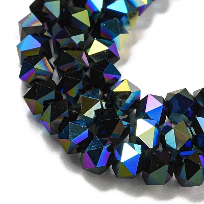 Electroplate Glass Beads Strands GLAA-Q105-02V-1