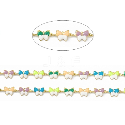 Enamel Butterfly Link Chains CHC-F015-01G-1