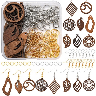 DIY Leaf Dangle Earring Making Kits DIY-FS0008-63B-1