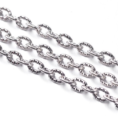 Lead Free & Nickel Free Iron Textured Cable Chains CHT104Y-NF-1