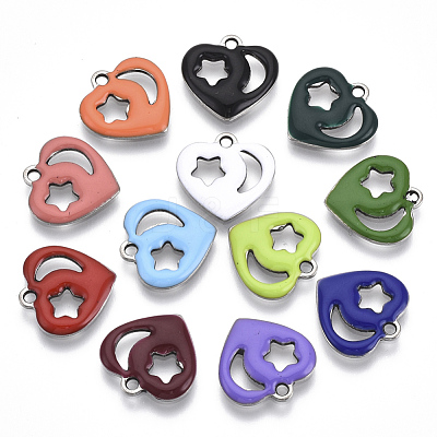 201 Stainless Steel Enamel Charms STAS-N088-13-1