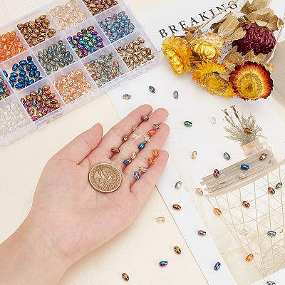1050Pcs 15 Color Electroplate Glass Beads EGLA-PH0001-26-1