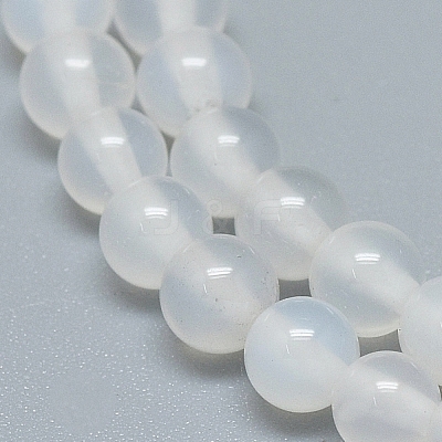 Natural White Agate Beads Strands G-D0005-27-4mm-1