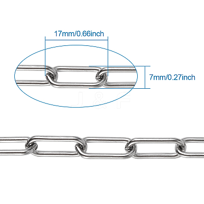 304 Stainless Steel Paperclip Chains YS-TAC0003-02P-1