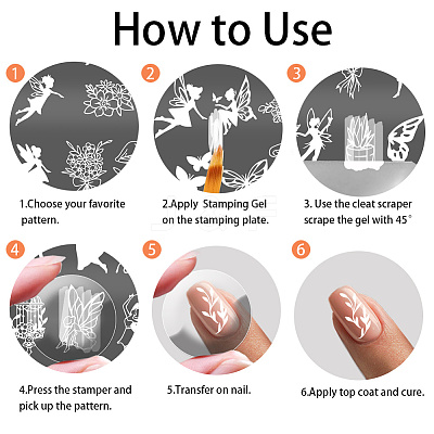 Stainless Steel DIY Nail Art Templates MRMJ-WH0098-015-1