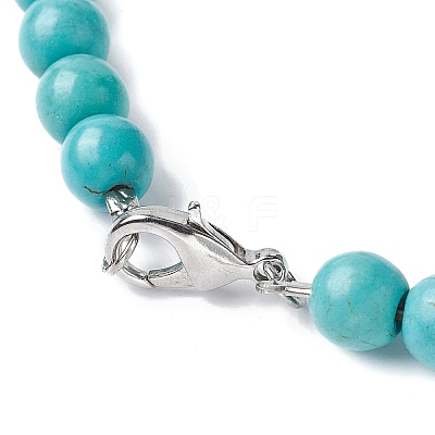 Dyed Synthetic Turquoise Arch Beaded Bib Necklaces NJEW-P279-01B-1