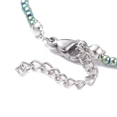 Round Glass Beaded Necklace for Women NJEW-JN03821-03-1