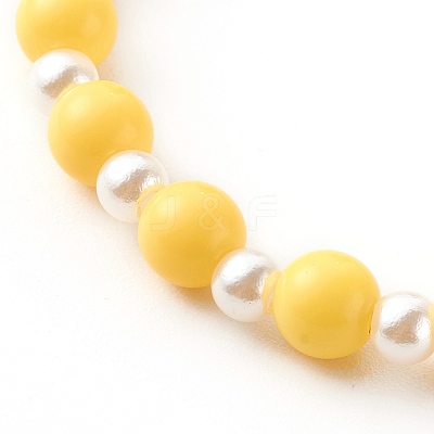 Opaque Acrylic Stretch Beaded Bracelets for Kids X-BJEW-JB06230-1