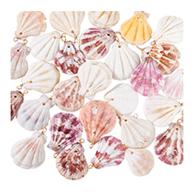 30Pcs Natural Shell Pendants PALLOY-PH01840-1