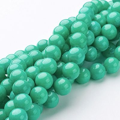 Natural Mashan Jade Round Beads Strands G-D263-10mm-XS15-1