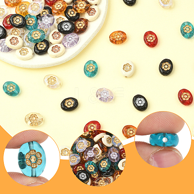 200Pcs 10 Colors Opaque & Transparent Acrylic Metal Enlaced Beads OACR-SC0002-69-1